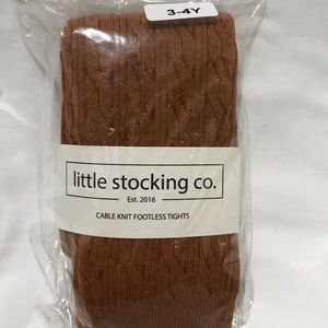 Girls cable knit footless tights #42